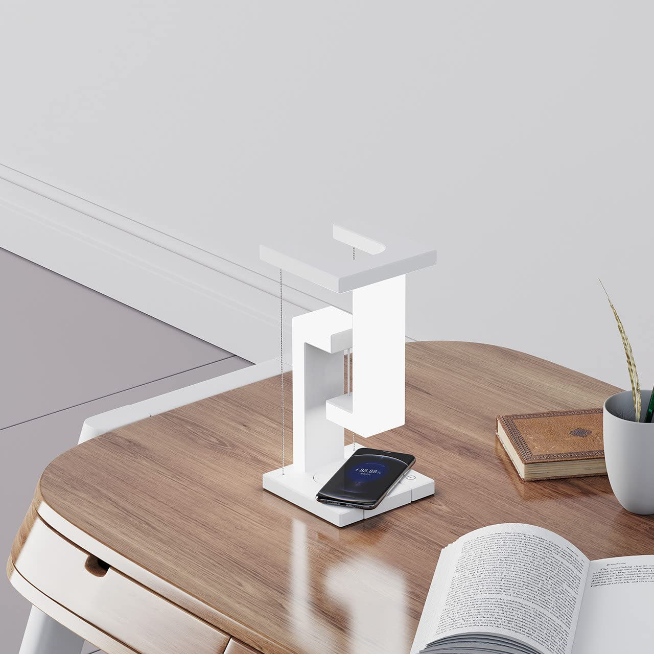 Creative Smartphone Wireless Charging Suspension Table Lamp Balance Lamp Floating For Home Bedroom - Asanjar