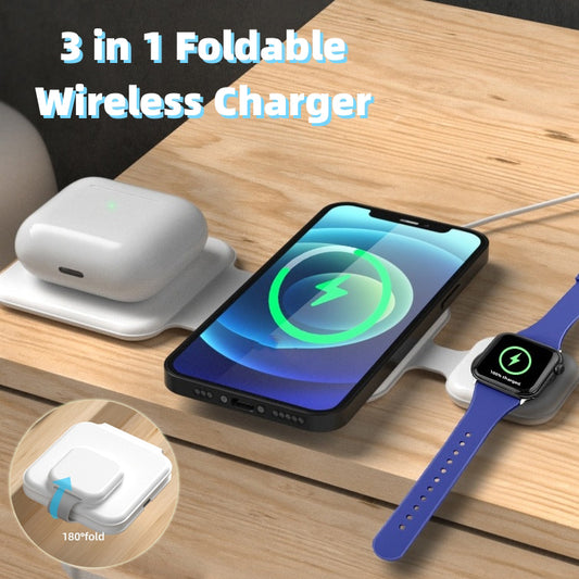 3 In 1 Magnetic Foldable Wireless Phone Charger - Asanjar