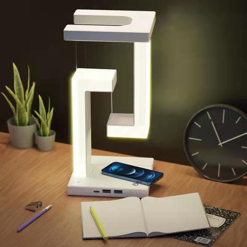 Creative Smartphone Wireless Charging Suspension Table Lamp Balance Lamp Floating For Home Bedroom - Asanjar